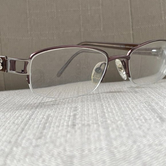 La Scala Women Eyeglasses Frame Half Rim Brown Tone Metal Glasses Frame 51]18 - Picture 2 of 13